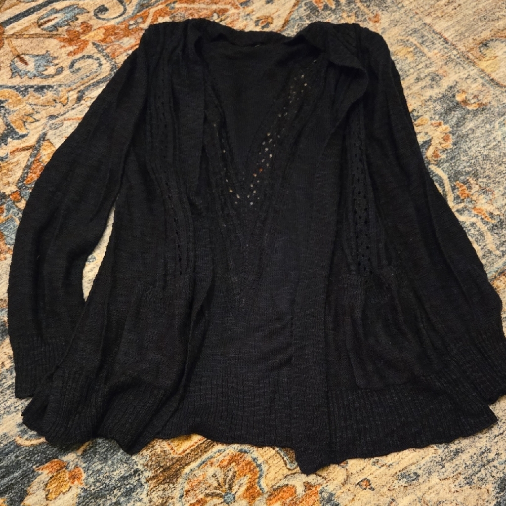 Women's Navy Open-Front Sweater